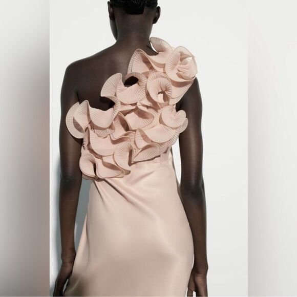 Zara ruffled satin effect dress - Picture 8 of 13